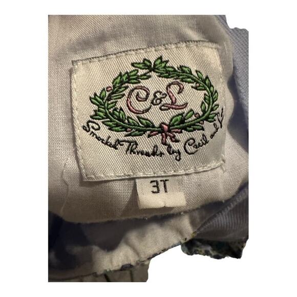 Adorable Smocked Threads by C&L Floral Trim Cotton Dress, Gray, Size 3T - Picture 11 of 12